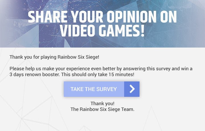 Rainbow Six Siege Survey
